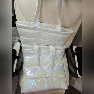 Bath & Body Works Pearlescent White Tote Bags